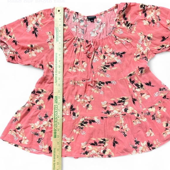 TORRID Floral Pink Women's Top 00 NWOT - Picture 7 of 7